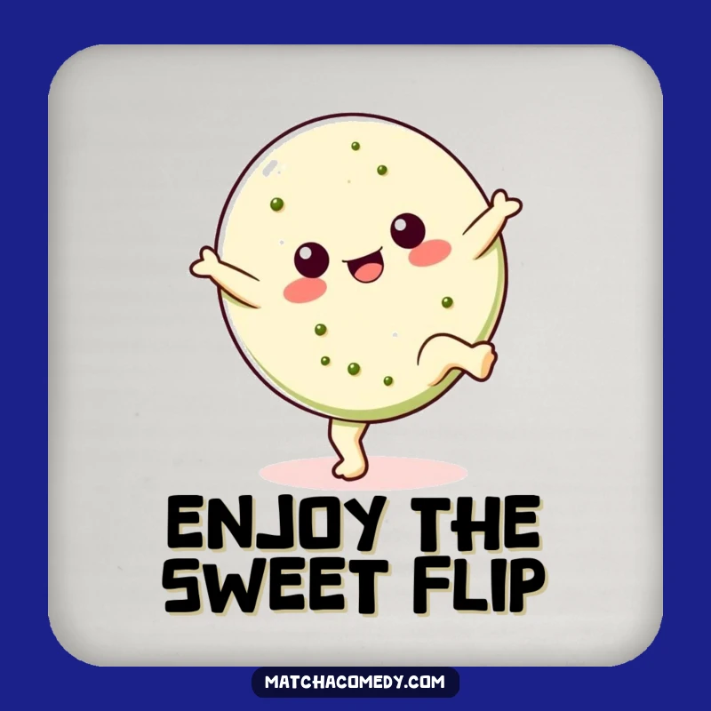 Funny Kawaii Matcha Cookie Coaster - Cartwheel Fun, Protect Surfaces with Sweet Charm