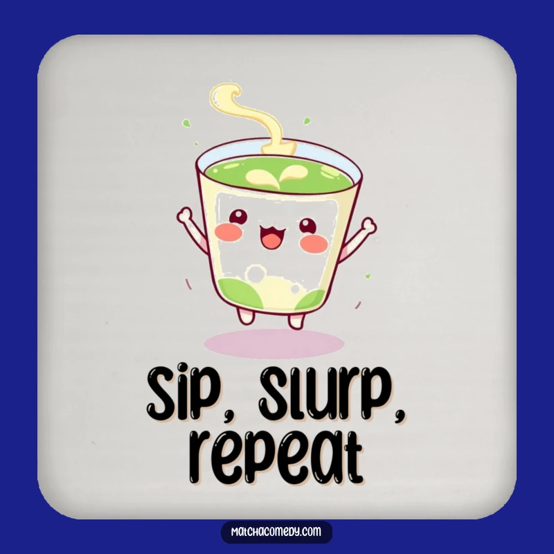 Funny Kawaii Matcha Cup Coaster - Protect Surfaces with Vibrancy