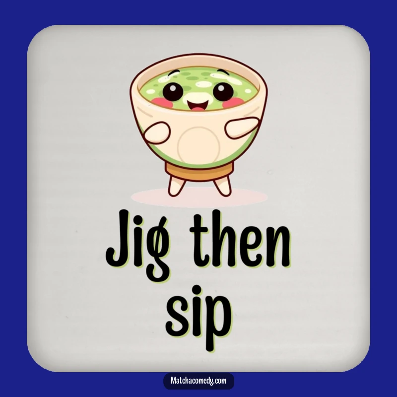 Funny Matcha Bowl Coaster: Protect Surfaces with Dancing Fun, Unique Funny Gift!