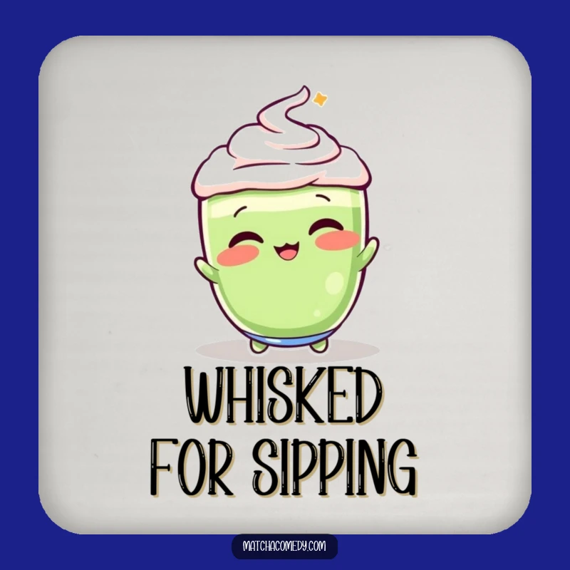 Funny Matcha Latte Whisking Coasters: Protect Surfaces With Smiles!