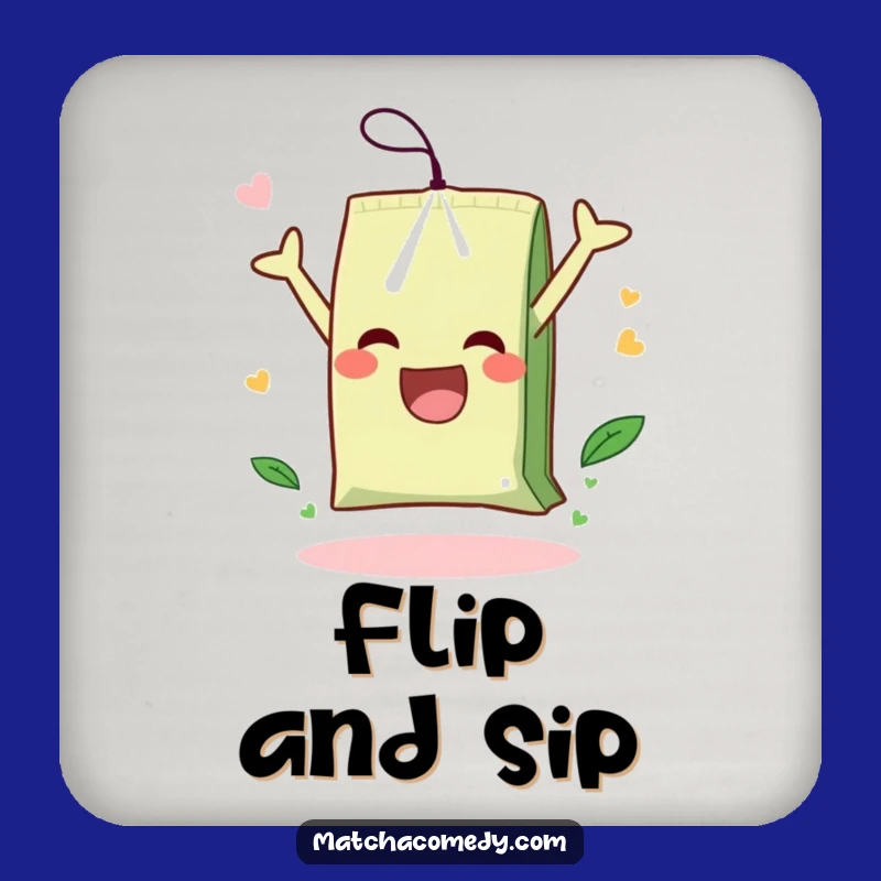 Funny Matcha Tea Bag Coasters: Protect Surfaces with Joyful Somersault Style