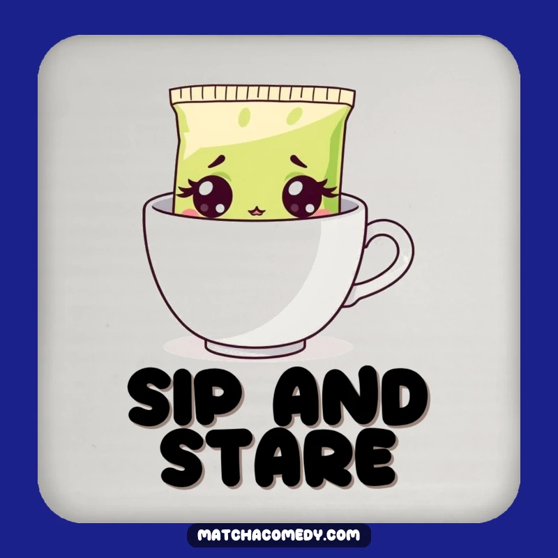 Funny Surprised Matcha Coaster: Hilarious Tea Lover Gift to Protect Your Surfaces