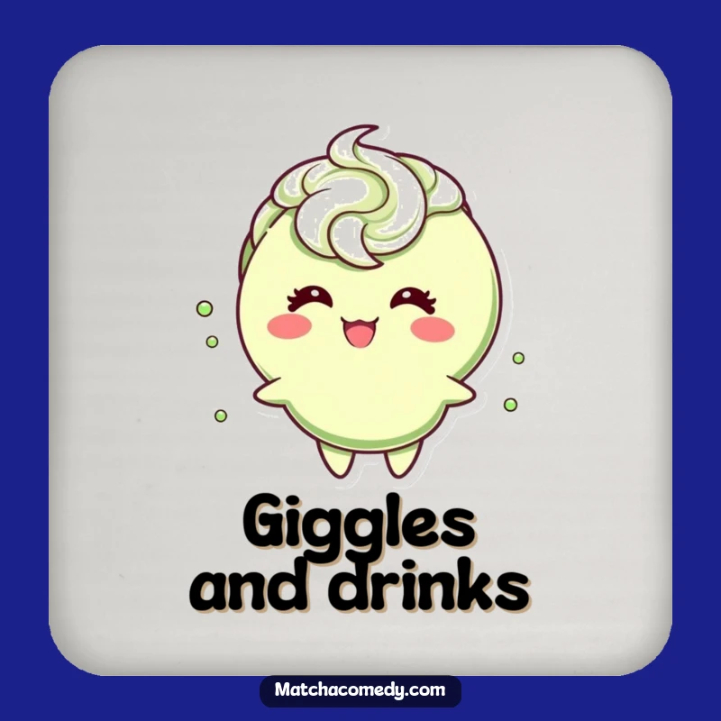 Funny Matcha Giggling Coaster: Frothy Swirl, Great Table Humorous Protect!