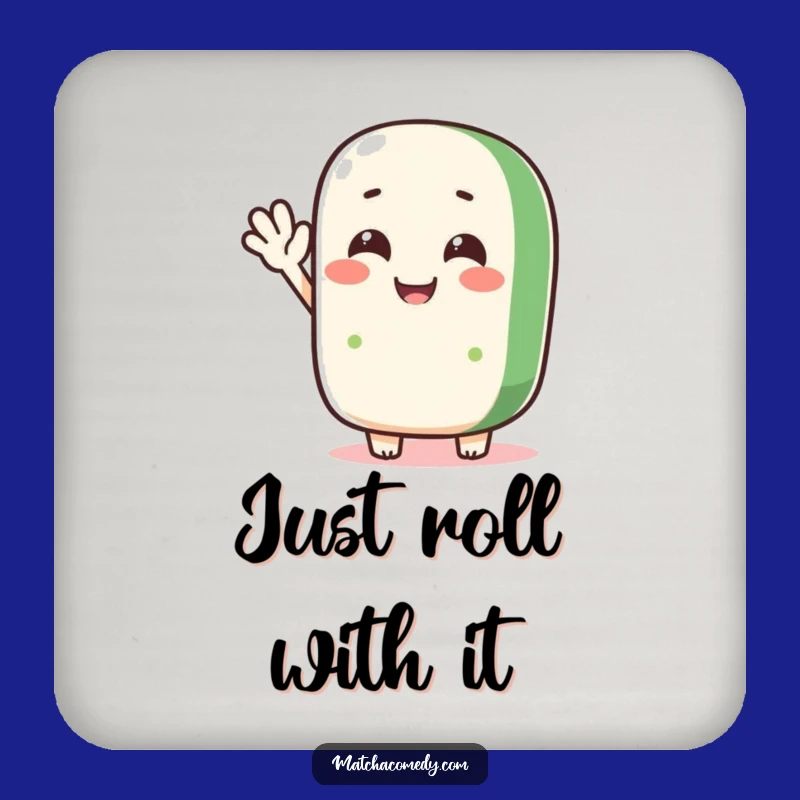 Funny Matcha Roll Wave Coasters (Set of 4), Protect Surfaces with Smiles