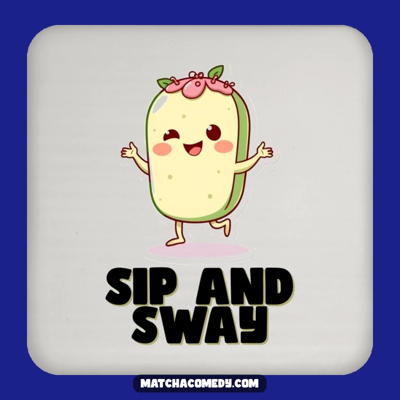 Funny Matcha Pastry Charleston Coaster: Protect Surfaces with Rhythm - Cute Funny Gift!