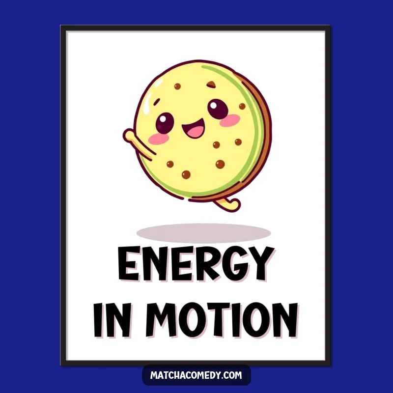 Funny Kawaii Matcha Cookie Poster - Cartwheel Art, Hilarious Wall Decor Funny Gift