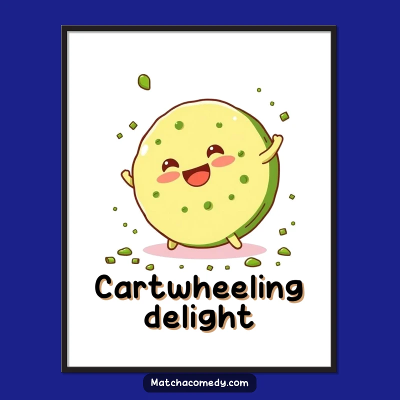 Funny Matcha Cookie Cartwheel Poster: Sweeten Your Walls With Laughter!