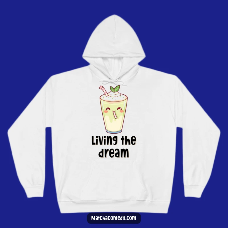 Cozy Funny Kawaii Matcha Latte Hoodie: Gleeful Sipping Comfort
