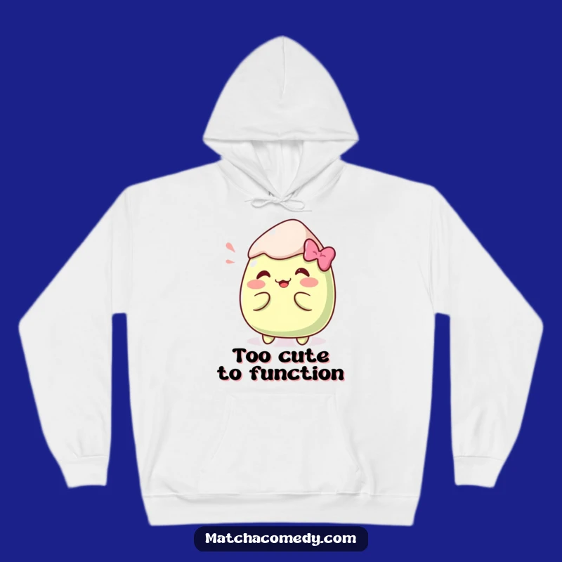 Cozy Funny Kawaii Matcha Mochi Pose Hoodie - Silly & Warm Gift for Mochi Lovers