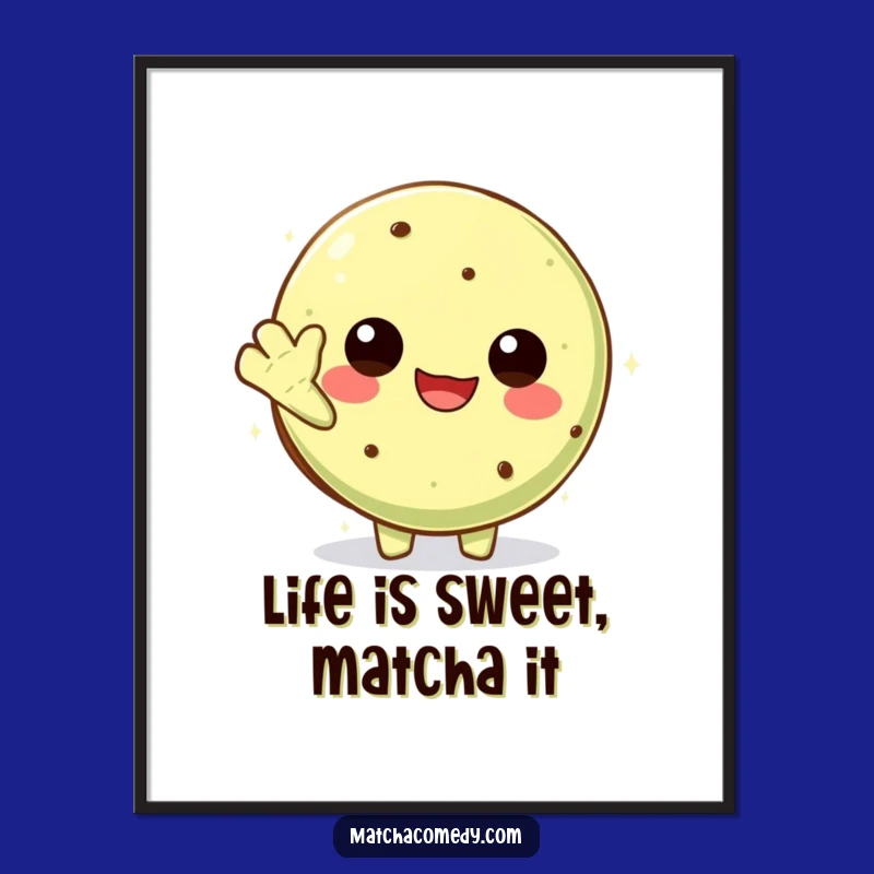 Free Printable Kawaii Matcha Cookie Wall Art - Funny Downloadable Decor Gift