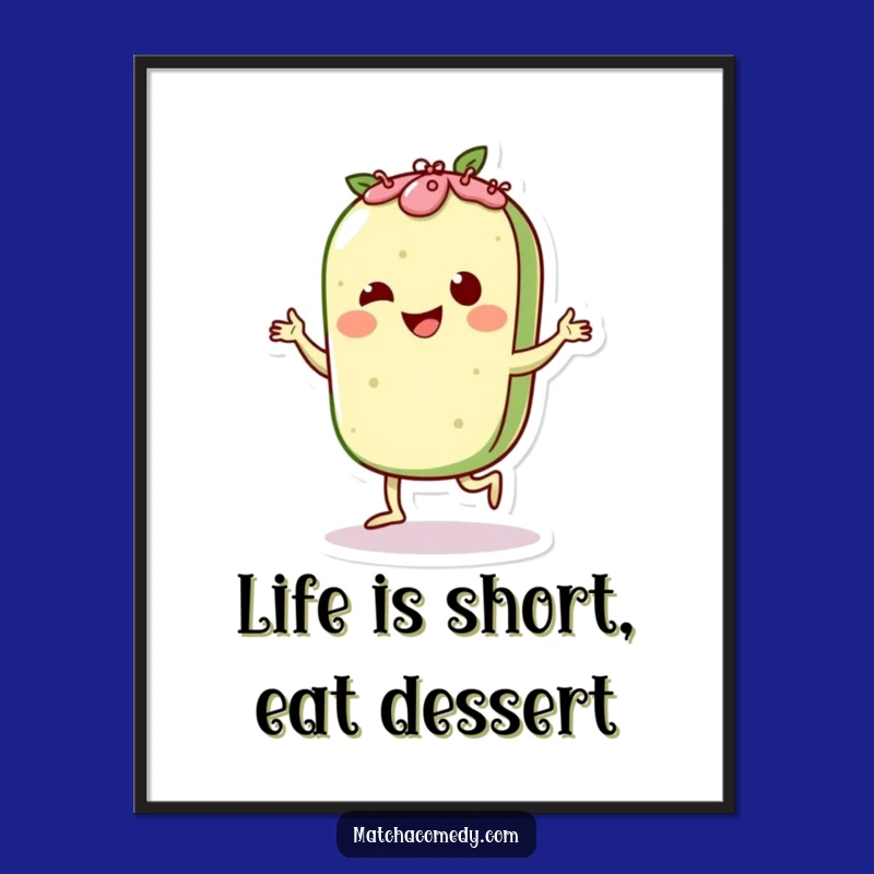 Free Printable Matcha Pastry Art: Funny Dancing Treat Downloadable Decor