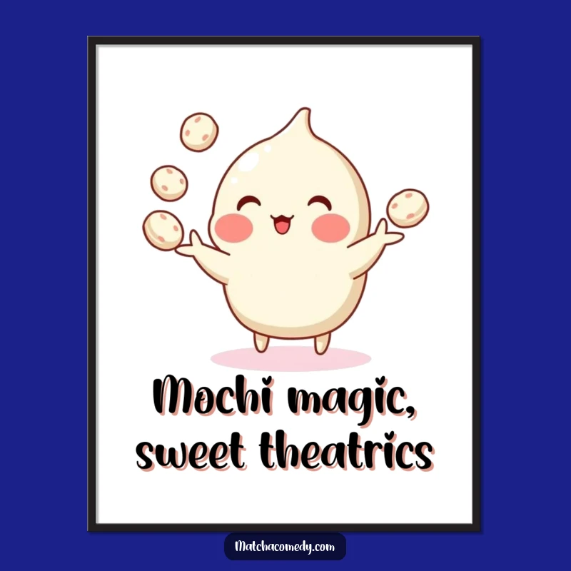 Free Printable Cute Matcha Mochi Juggling Wall Art - Whimsical Downloadable