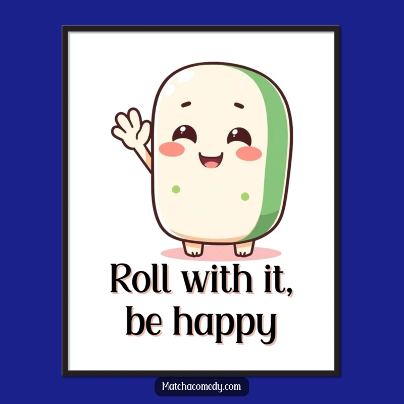 Funny Free Printable Wall Art: Matcha Roll Silly Wave, Whimsical Downloadable Decor