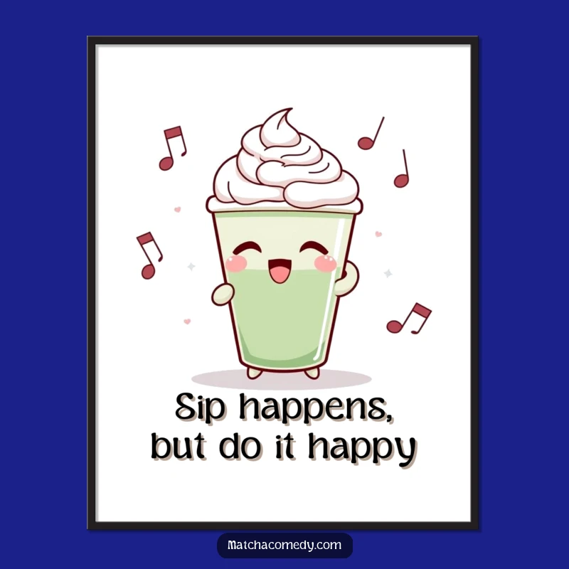 Funny Free Printable Matcha Cup Wall Art: Dancing DIY Downloadable Decor