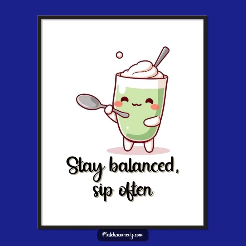 Free Printable Matcha Latte Wall Art - Funny Downloadable Decor Gift