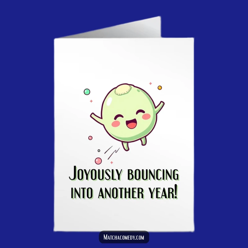 Free Printable Birthday Card: Bouncing Mochi Funny DIY Downloadable Gift