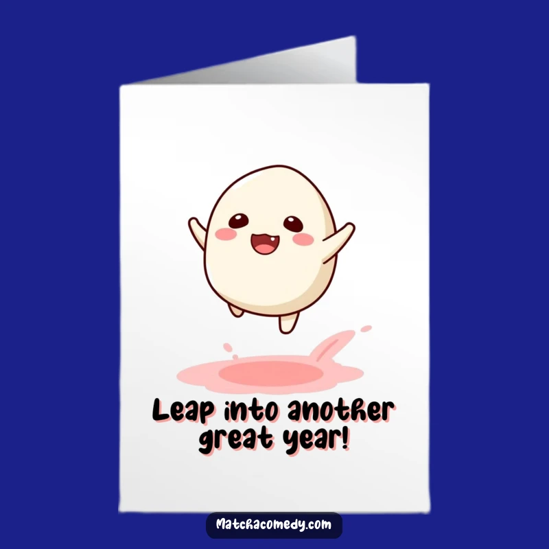Free Printable Birthday Card: Joyful Matcha Mochi Leap - Funny Download