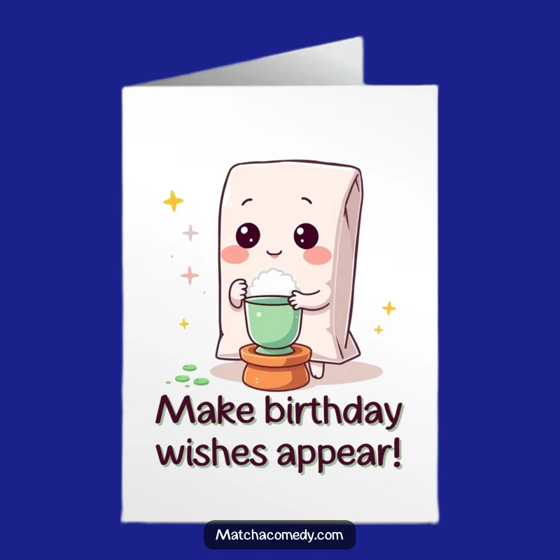 Free Printable Birthday Card: Magic Kawaii Matcha Powder Surprise