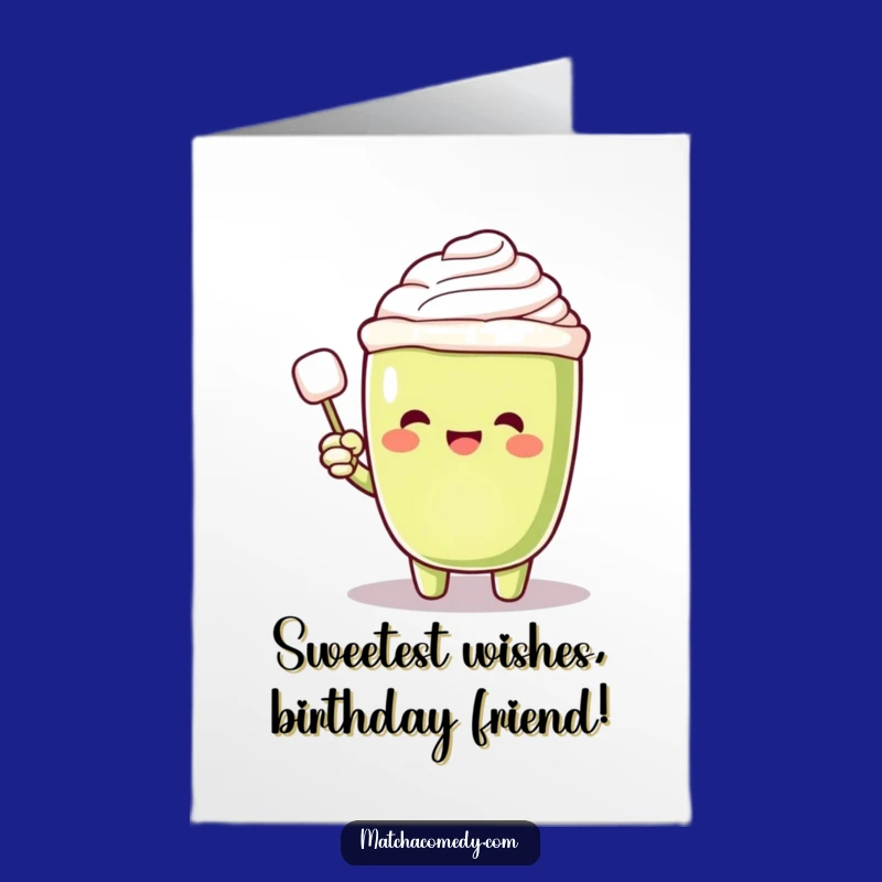 Free Printable Funny Matcha Latte Birthday Card - Sugar Cube Surprise Downloadable
