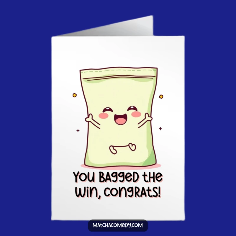 Free Printable Congrats: Bouncing Matcha Bag Celebration Downloadable Card