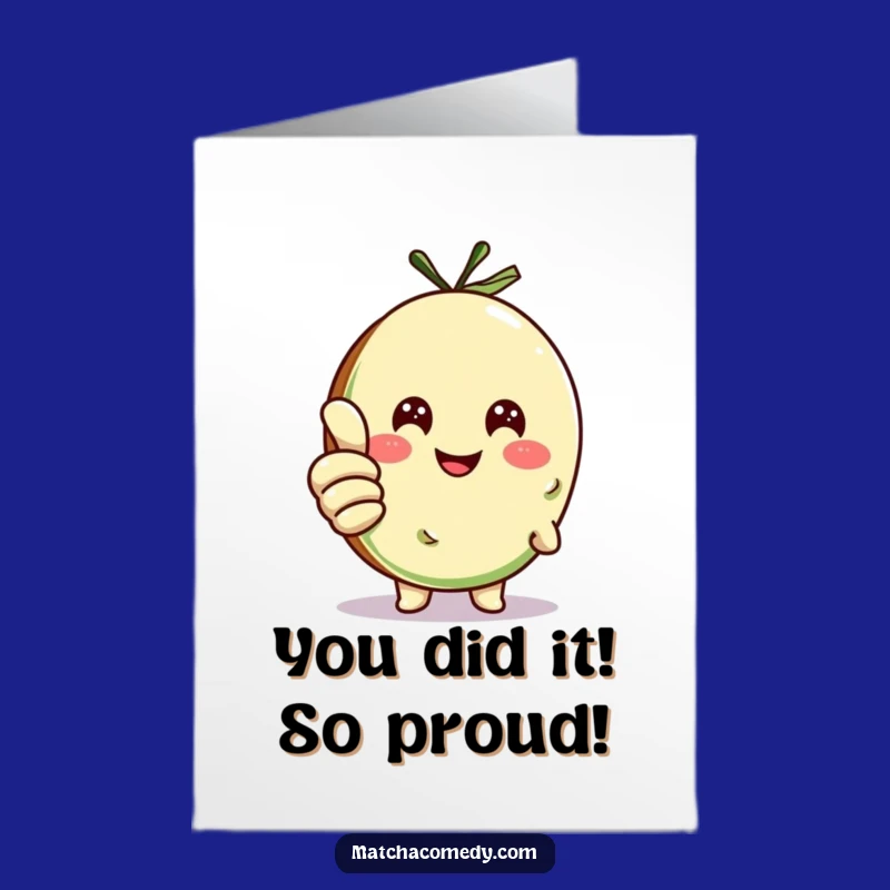 Free Printable Congrats Card: Funny Matcha Cookie Thumbs Up, Instant Download Gift