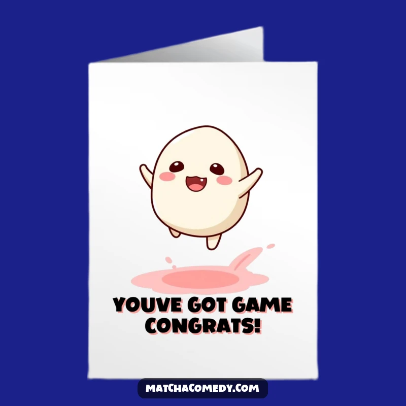Free Printable Congrats Card: Joyful Matcha Mochi Leap - Funny Download