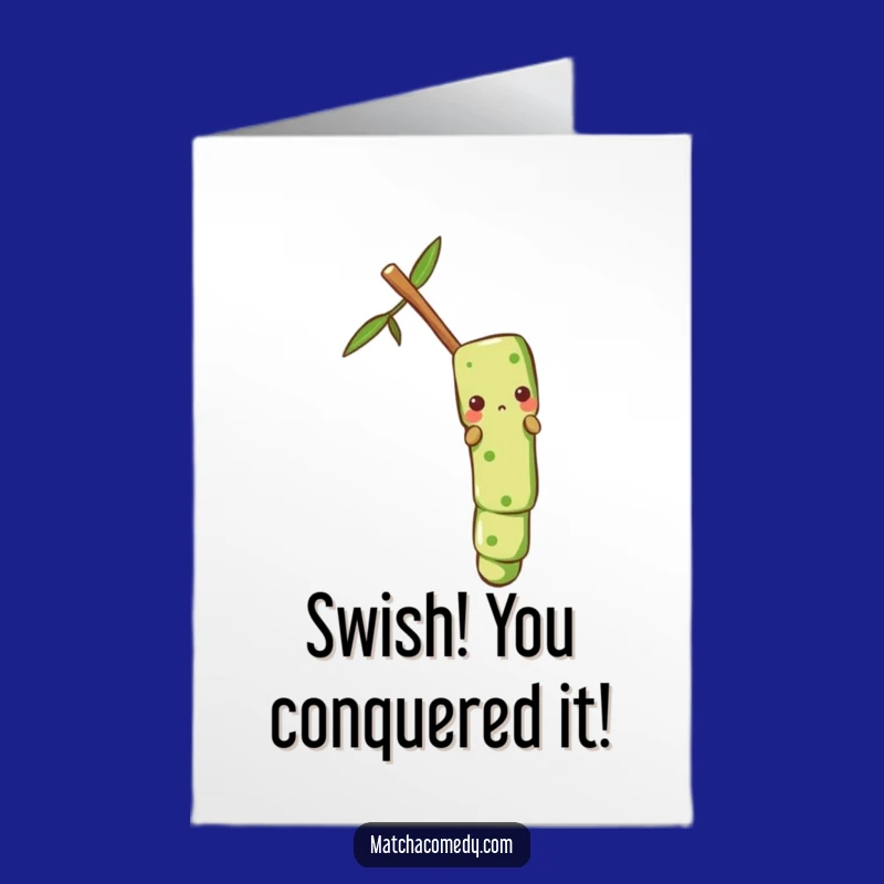 Free Printable Congrats Card: Matcha Stick Slides to Victory!