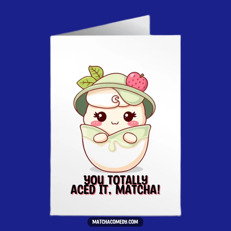 Free Printable Congratulations Card: Matcha Parfait Grin Funny DIY Gift