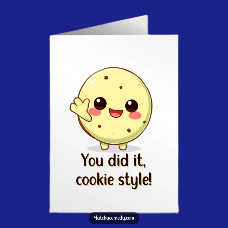 Free Printable Kawaii Matcha Cookie Congrats Card - Humorous Downloadable Greeting