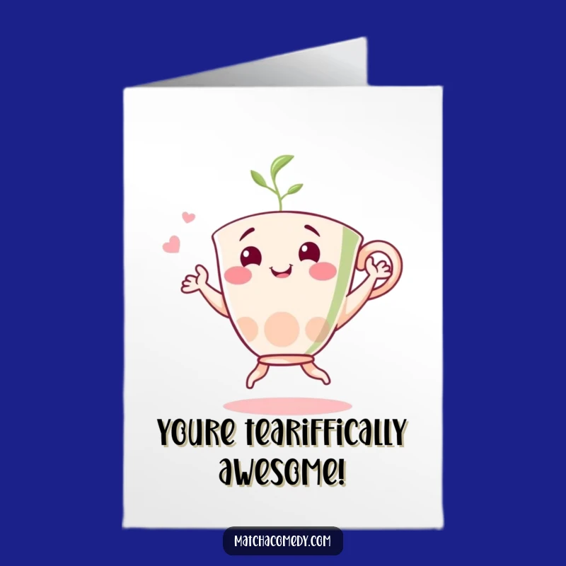 Free Printable Matcha Congratulations Card: Dancing Cup Digital Gift, Hilarious DIY Download!