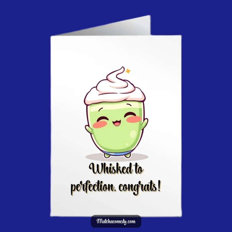 Free Printable Matcha Latte Congrats Card: Whisking Success Gift
