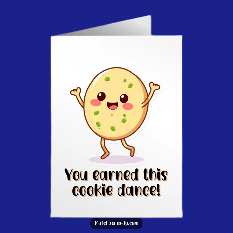 Funny Free Printable Congrats Card: Dancing Matcha Cookie - Print at Home Fun!