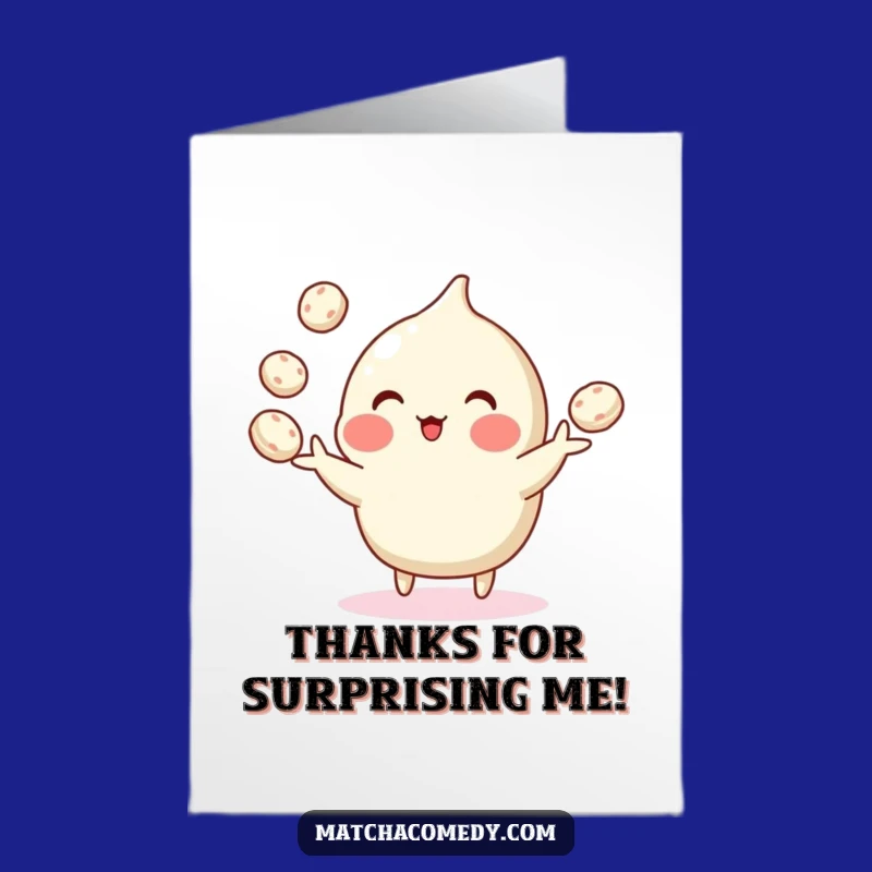 Free Printable Charming Matcha Mochi Juggling Thank You Card - Downloadable