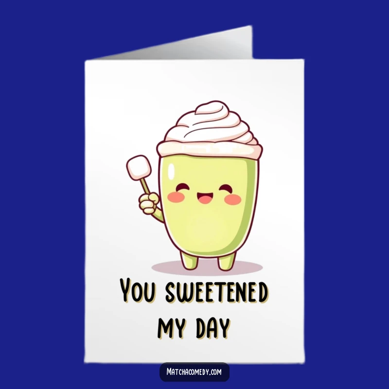 Free Printable Funny Matcha Latte Thank You Card - Sugar Cube Surprise Downloadable