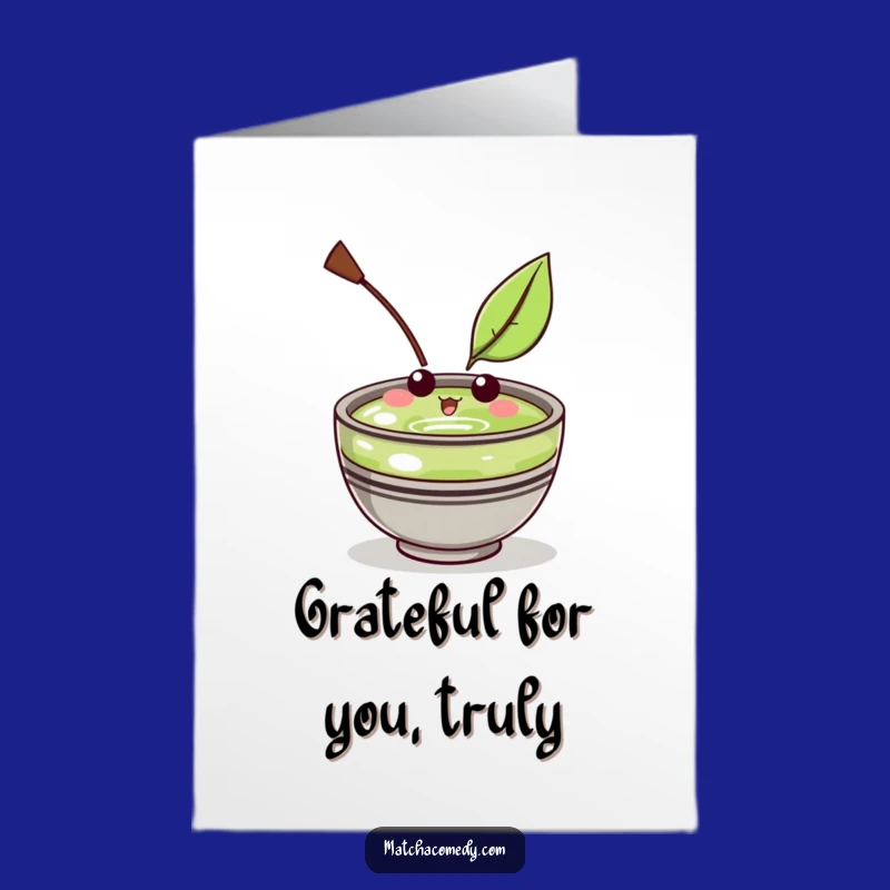 Free Printable Matcha Bowl Thank You Card - Amused Downloadable Greeting