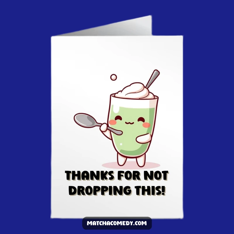 Free Printable Matcha Latte Thank You Card - Witty Downloadable Greeting
