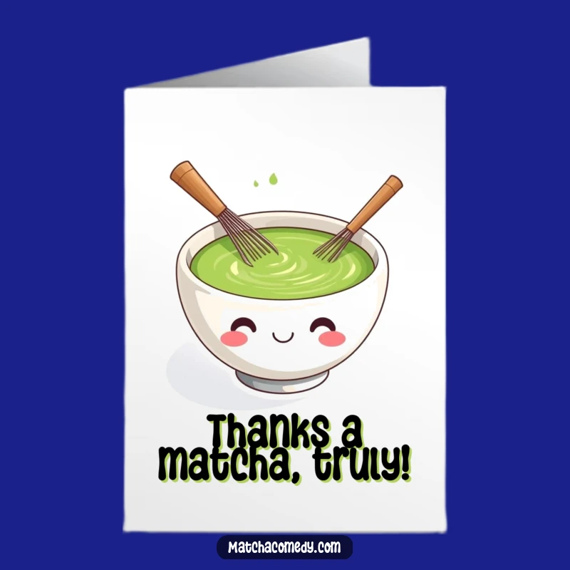 Free Printable Thank You Card: Matcha Bowl Whisking - Funny DIY Gift