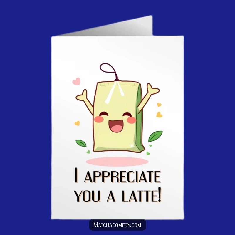 Free Printable Thank You Card: Matcha Tea Bag Somersault for a Special Thanks