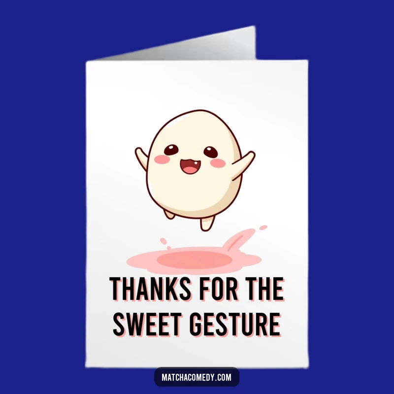 Free Printable Thank You Card: Joyful Matcha Mochi Leap - Funny Download