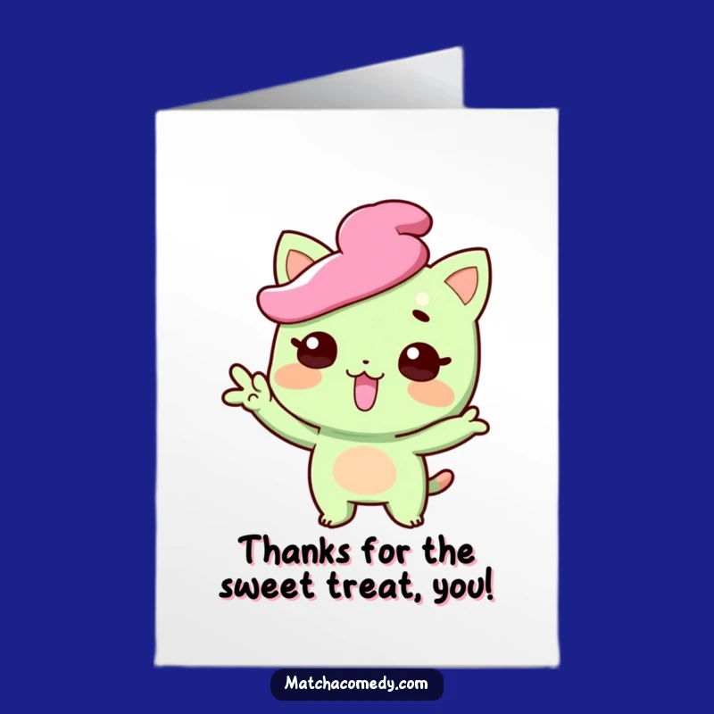 Free Printable Thank You Card: Funny Matcha Pose Tongue Out DIY Gift