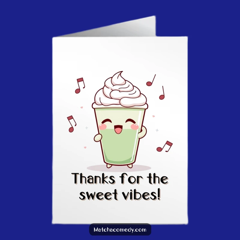 Free Printable Dancing Cup Thank You Card: Funny Matcha DIY Gift