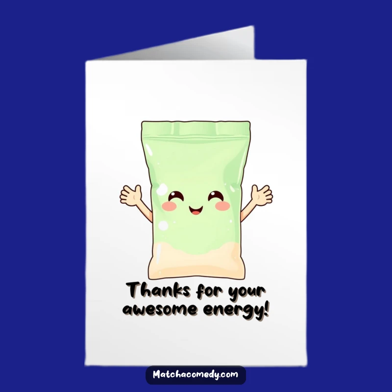 Free Printable Thank You Card: Waving Matcha Powder Bag - Cheerful DIY!