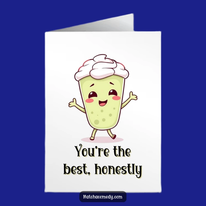 Free Printable Silly Matcha Latte Thank You Card - Dancer Downloadable Gift
