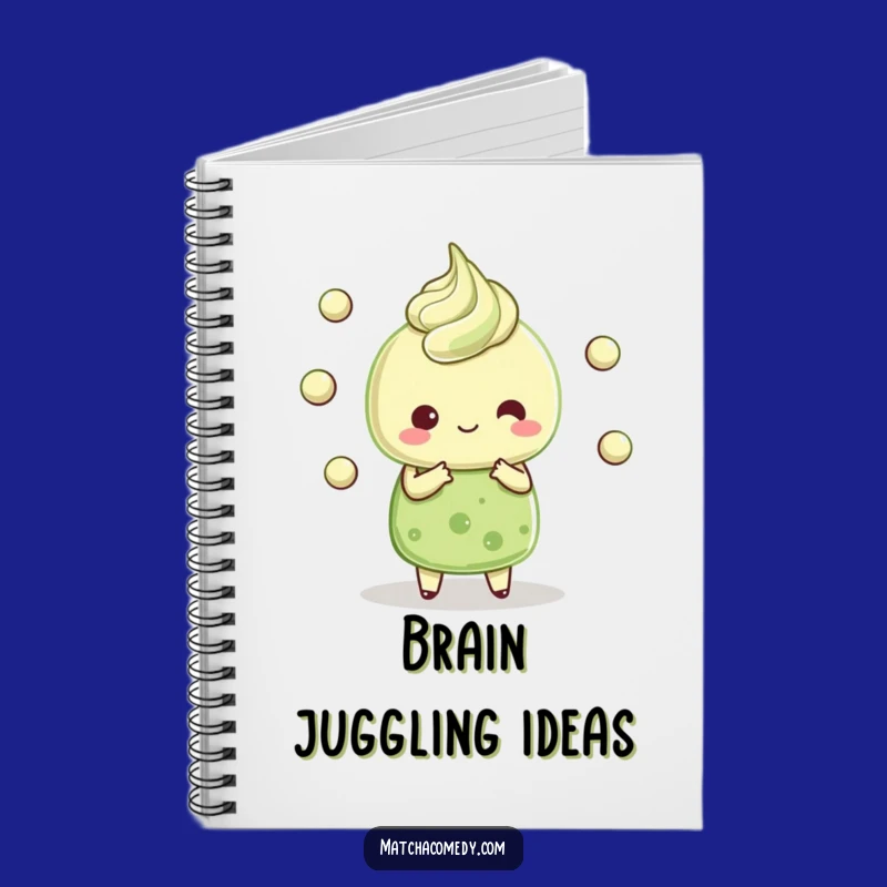 Funny Kawaii Matcha Dessert Notebook - Juggling Character Journal, Great Gift Idea