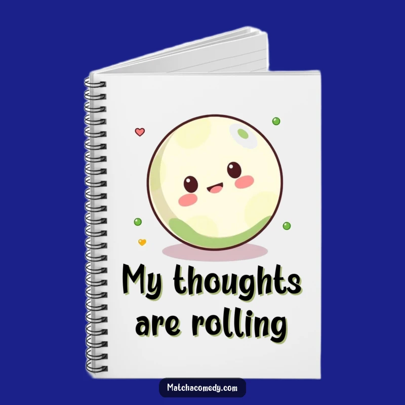 Funny Kawaii Matcha Ball Rolling Notebook - Playful Journal for Creative Ideas