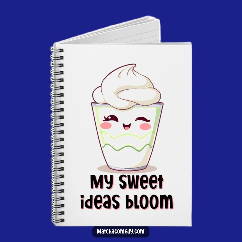 Funny Kawaii Matcha Parfait Notebook - Jot Down Sweet Ideas