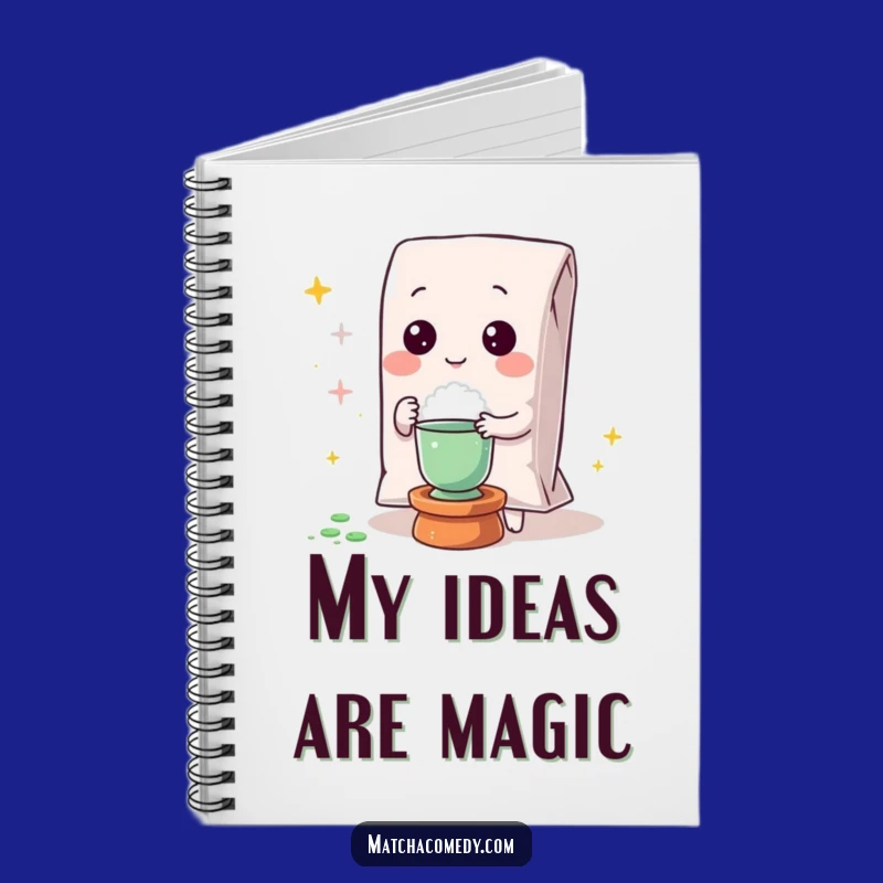 Funny Kawaii Matcha Powder Magic Notebook - Enchanting Journal for Creative Ideas