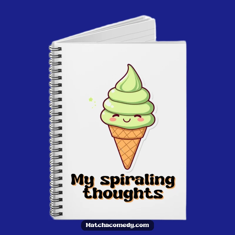 Funny Matcha Ice Cream Cone Notebook: Jot Down Ideas with Cheerful Flair!