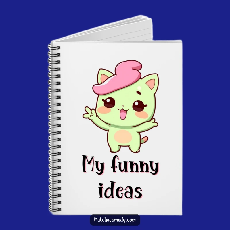 Funny Matcha Sweet Notebook - Tongue Out Pose, Journal for Quirky Ideas Gift