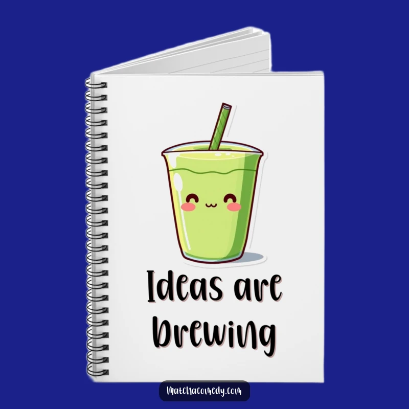 Funny Kawaii Matcha Straw Notebook - Comical Character Journal, Great Gift Idea